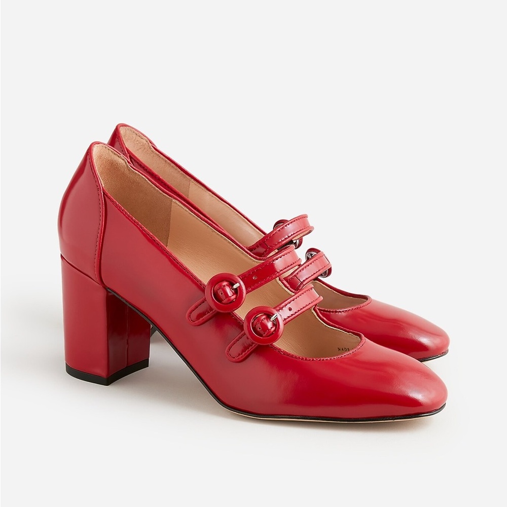 J.Crew Red Mary Jane Heels